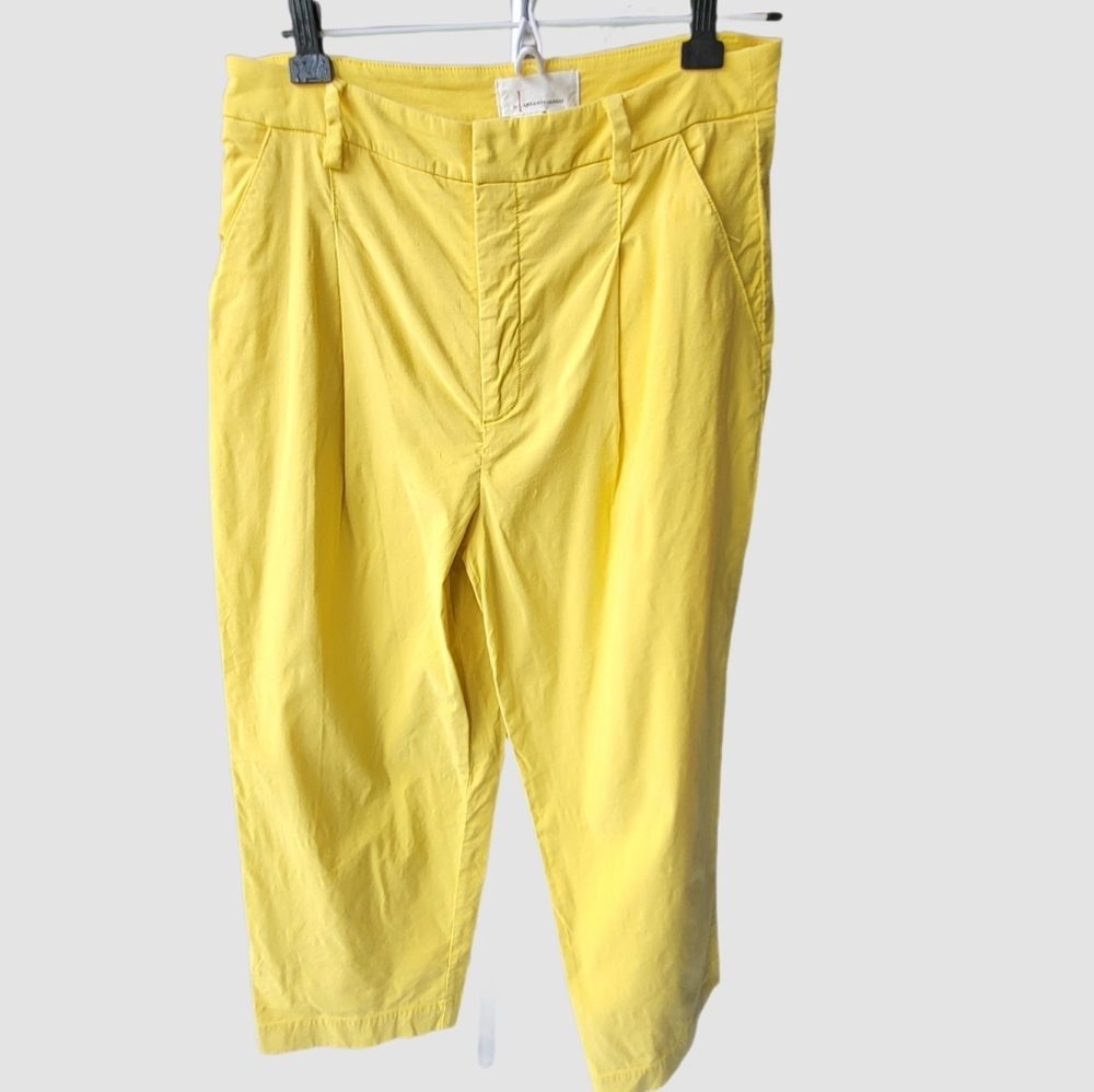 Anthropologie Pants Pleated Wide Leg/Relaxed Size 8 Yellow
